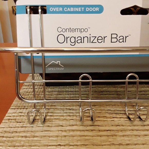 Over Cabinet Door Organizer Bar Spectrum Contempo No Tools Installation NEW - Picture 3 of 6